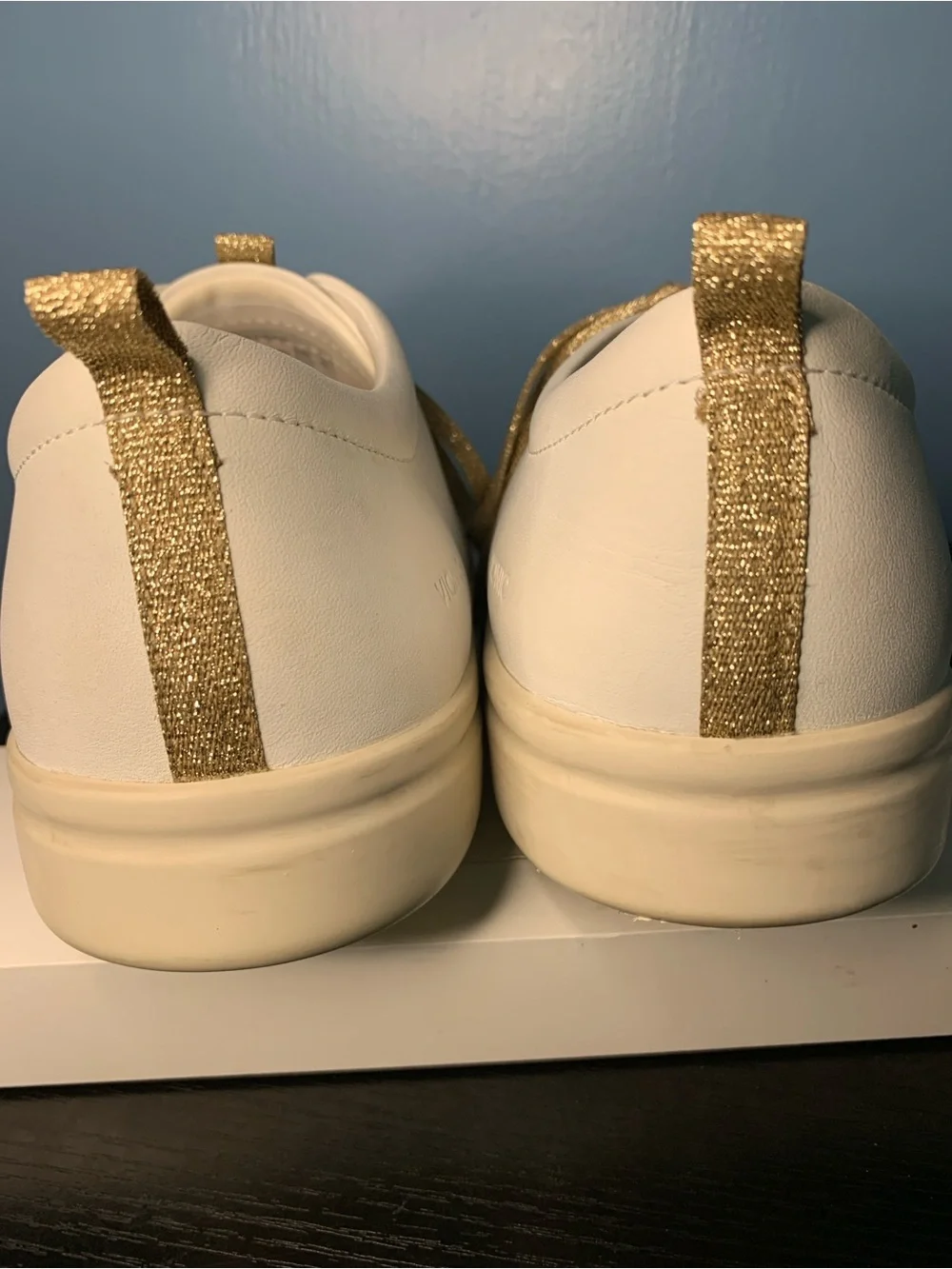 Vionic White Sneakers with Gold Accents
